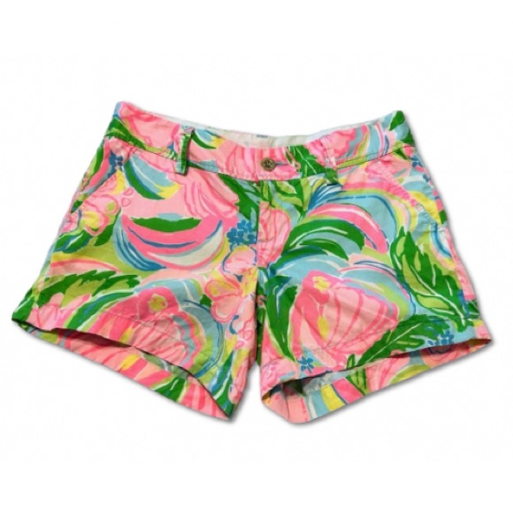 Lilly Pulitzer Callahan Shorts – Pink Green Tropical Print Size 6